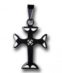 Edelstahlanhänger Black Cross 