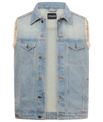 Jeansweste Capricorn blau mit ausgefransten Armen Gr. S bis 3XL 