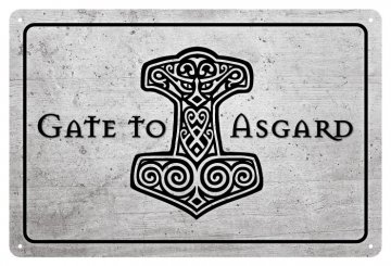 Blechschild Welcome to Asgard 