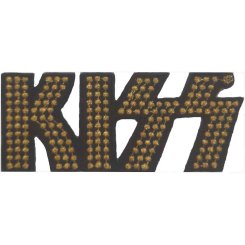 kleiner Aufnäher Kiss Gold studded Logo 