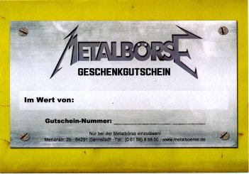 Metalbörse Gutschein 15 Euro 