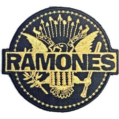 kleiner Aufnäher Ramones golden Seal 