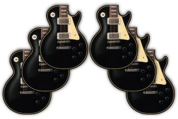 Untersetzer Set 6 teilig Guitar Strato schwarz 