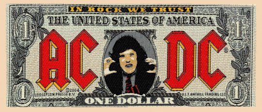 kleiner Aufnäher AC/DC Red Dollar Logo 