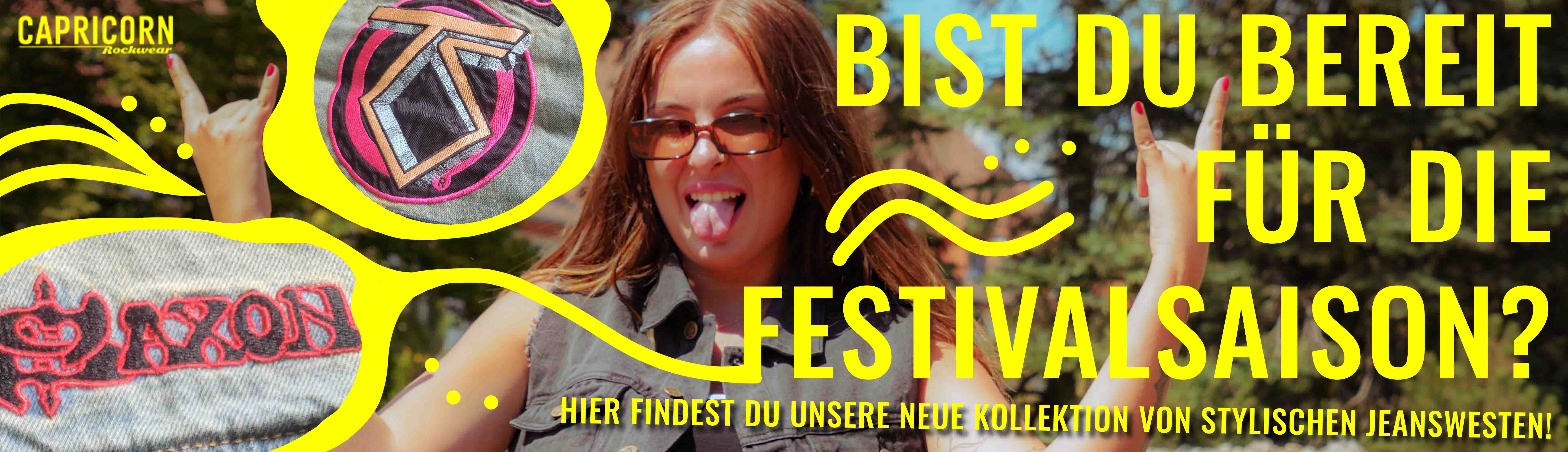 Festival Outfit Jeanswesten Banner